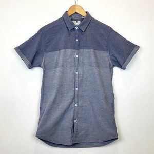 Larsson & Co Men's Blue-Gray Short Sleeve Button Up Shirt, Size Medium, GUC